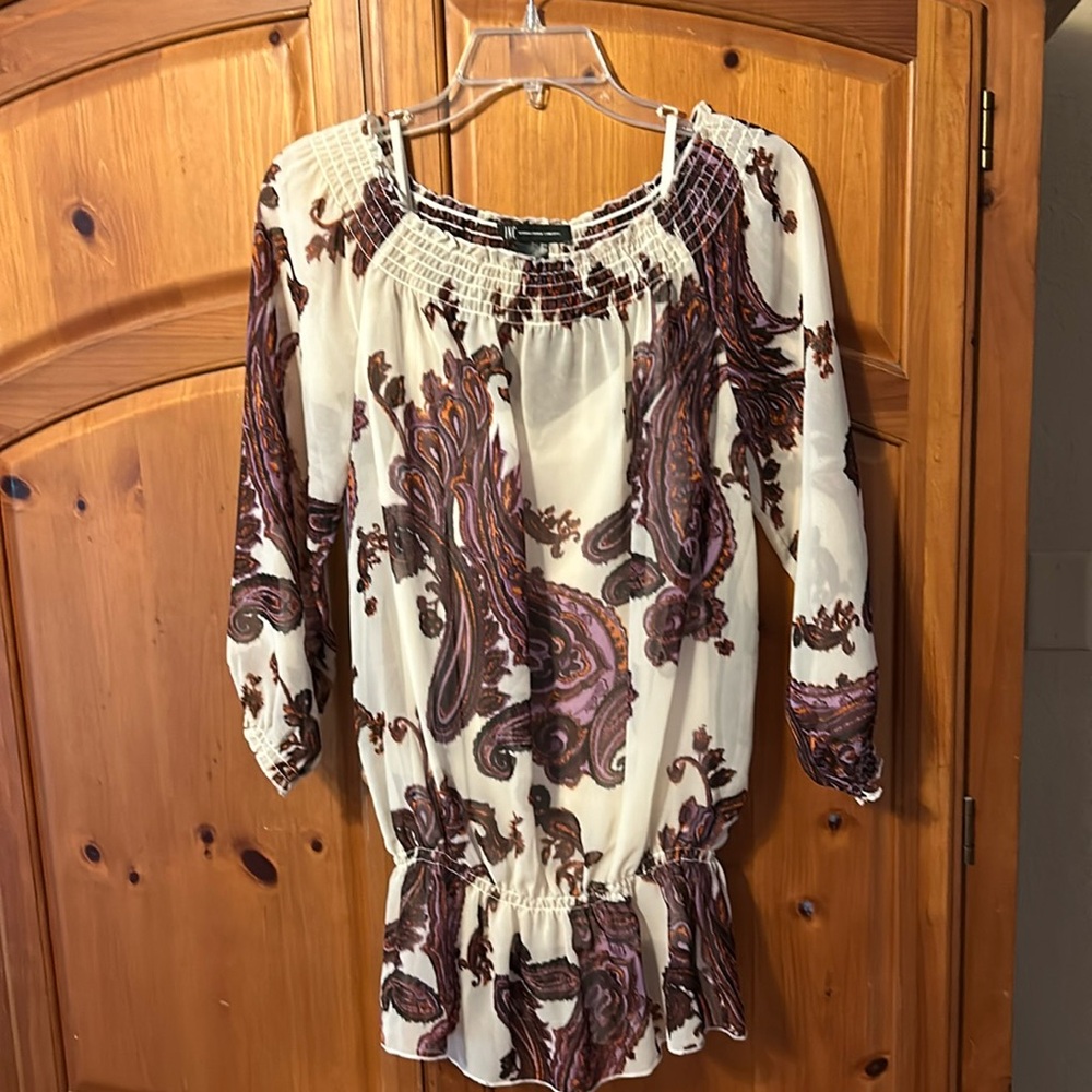 INC purple and cream 2 piece top